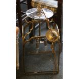 A brass four glass, hanging hall lantern in Georgi