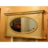 An overmantel mirror in French style, with rectang