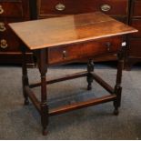 An 18th / 19th century oak table, single drawer, l