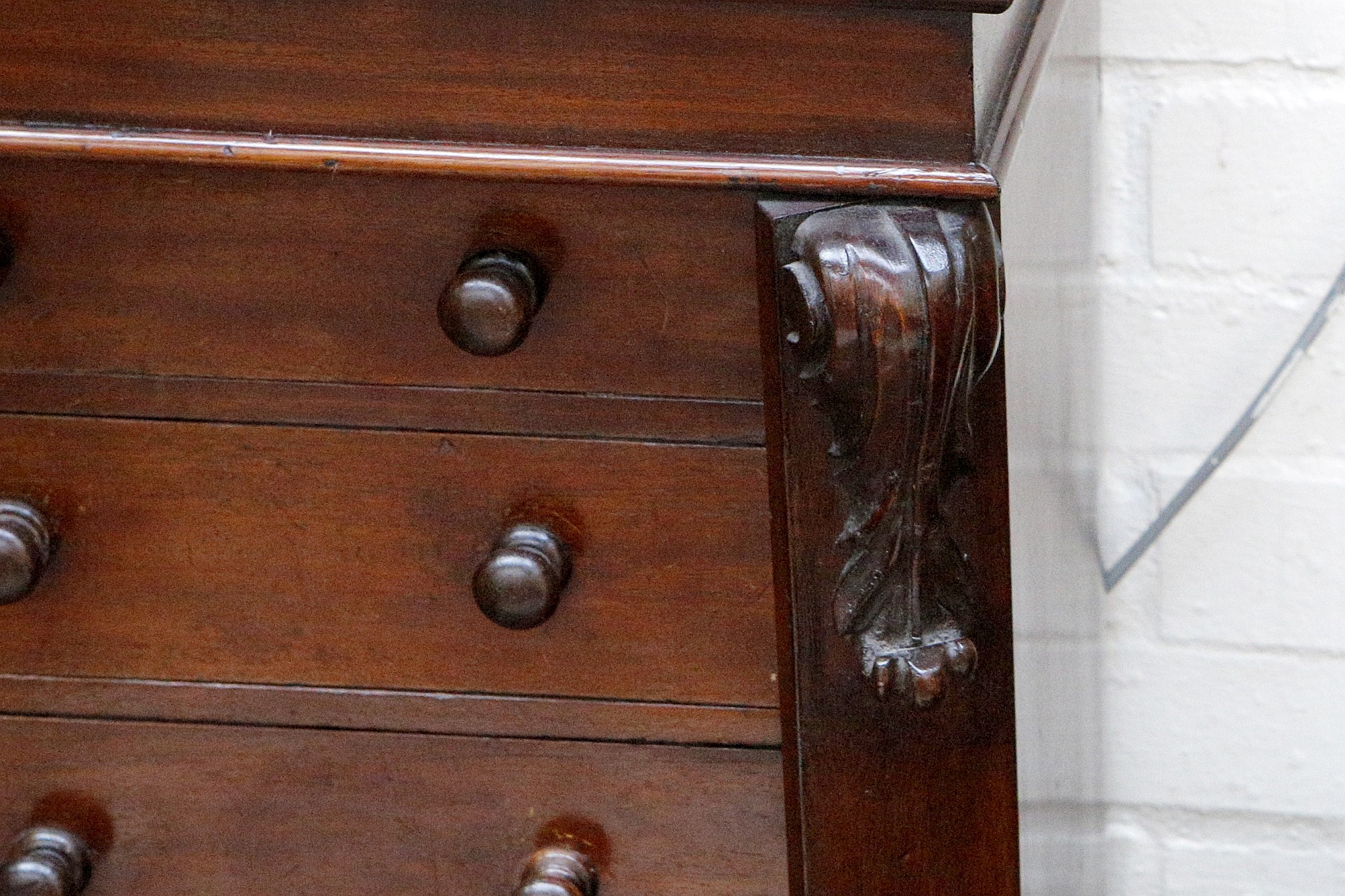 A Victorian mahogany Wellington chest of small size, with seen drawers on plinth base, 28cm wide. - Image 2 of 2