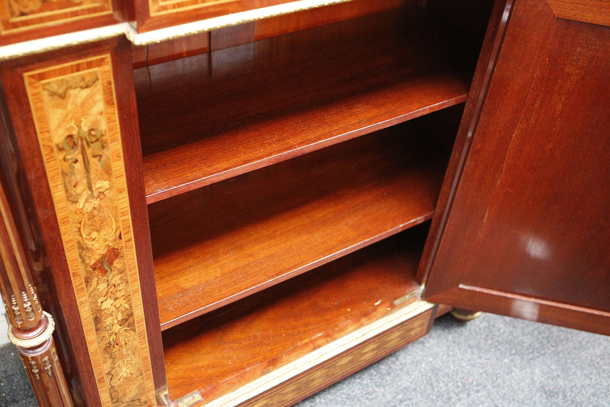 A fine 19th century ormolu mounted, marble topped pier cabinet, the front and sides profusely - Image 7 of 7