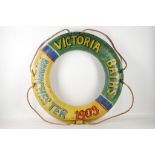 A  life saving belt, hand painted Victoria Baths, 73cm diameter.