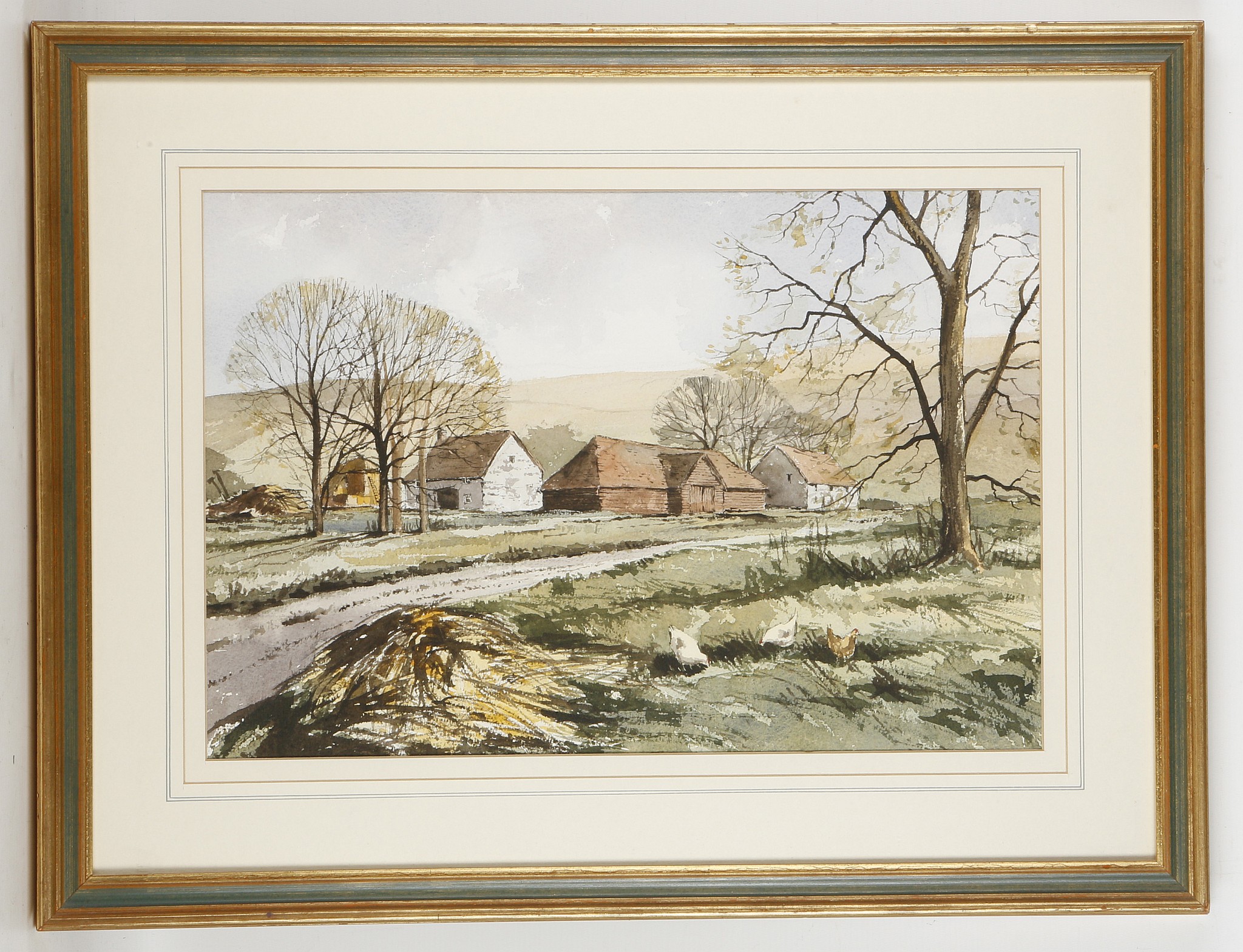 Isabel M. Castle, British, 1900 - ?, study of a riverside farmstead in a valley, signed, 35.5 x - Image 3 of 4