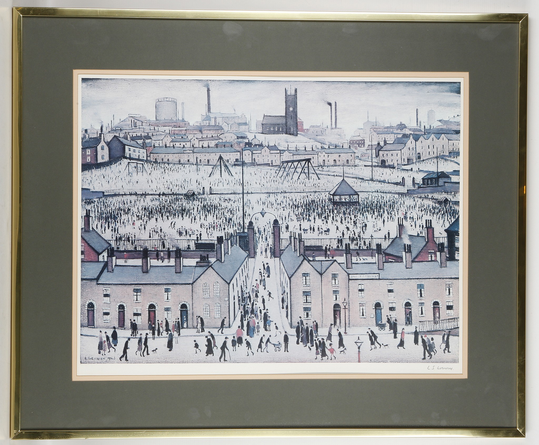 L.S. Lowry (Laurence Stephen) R.A., British, 1887-1976, 'Britain at Play' (painted 1943), busy urban