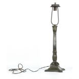 JUST ANDERSEN, DENMARK - A TABLE LAMP, circa 1930, in patinated Disko Metal, stamped under with Just
