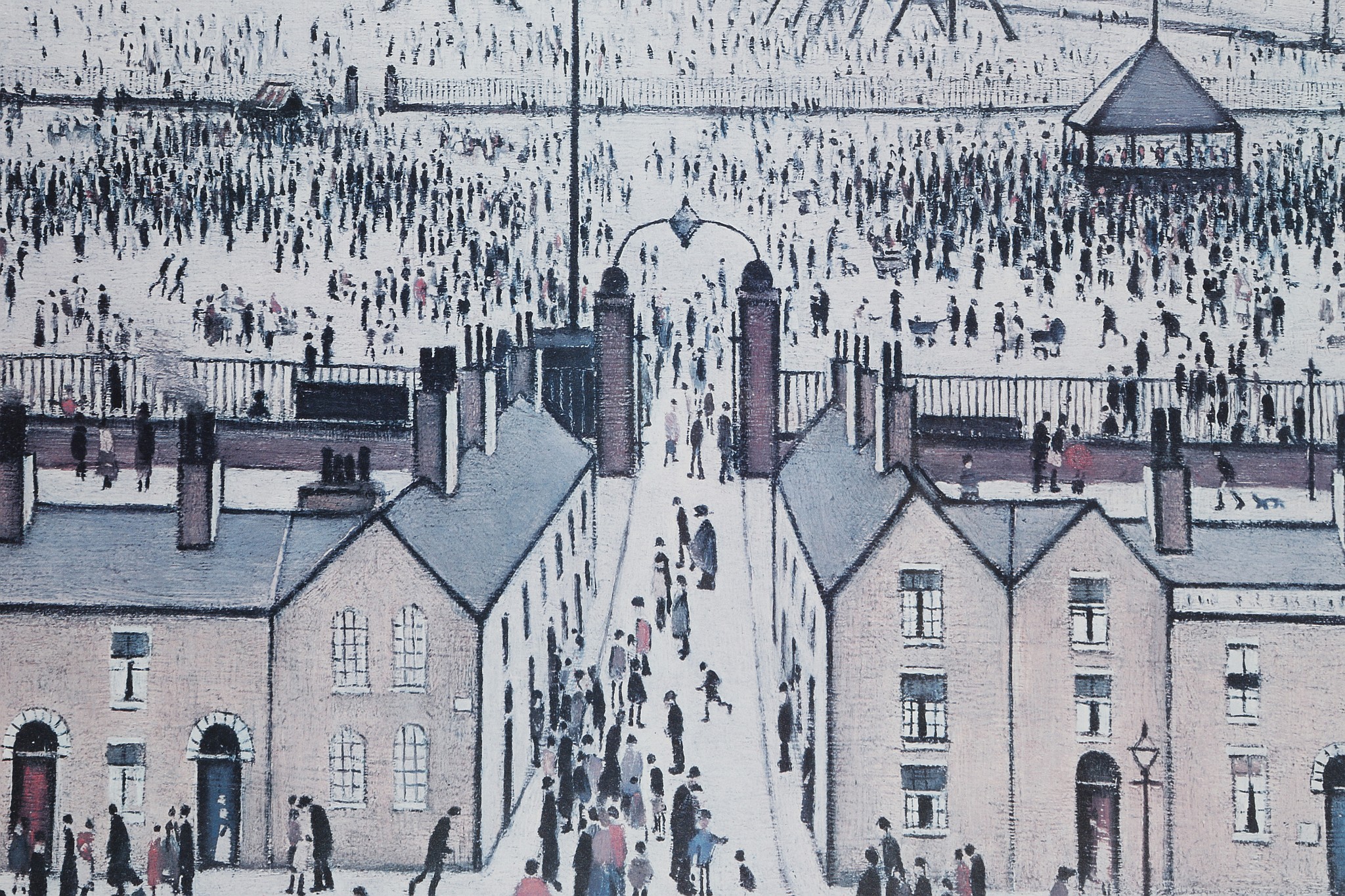 L.S. Lowry (Laurence Stephen) R.A., British, 1887-1976, 'Britain at Play' (painted 1943), busy urban - Image 4 of 6