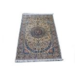 Persian Nain wool and silk rug, 1.90m x 1.33m. Condition rating A.