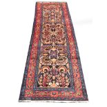 Persian Hamadan runner. 3.53m x 1.26m. Condition rating A.