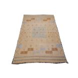 Moroccan silk kilim, 2.84m x 1.79m. Condition rating A/B.