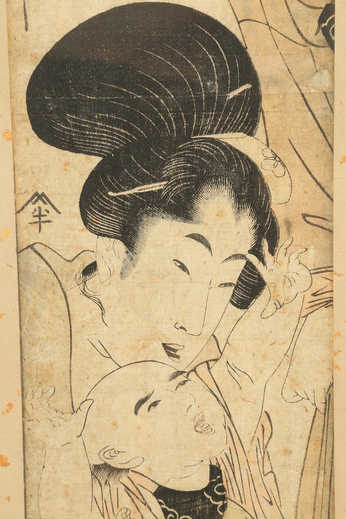 A SET OF THREE JAPANESE PILLAR PAINTINGS BY UTAMORO. 60 x 11cm (3) - Image 17 of 20