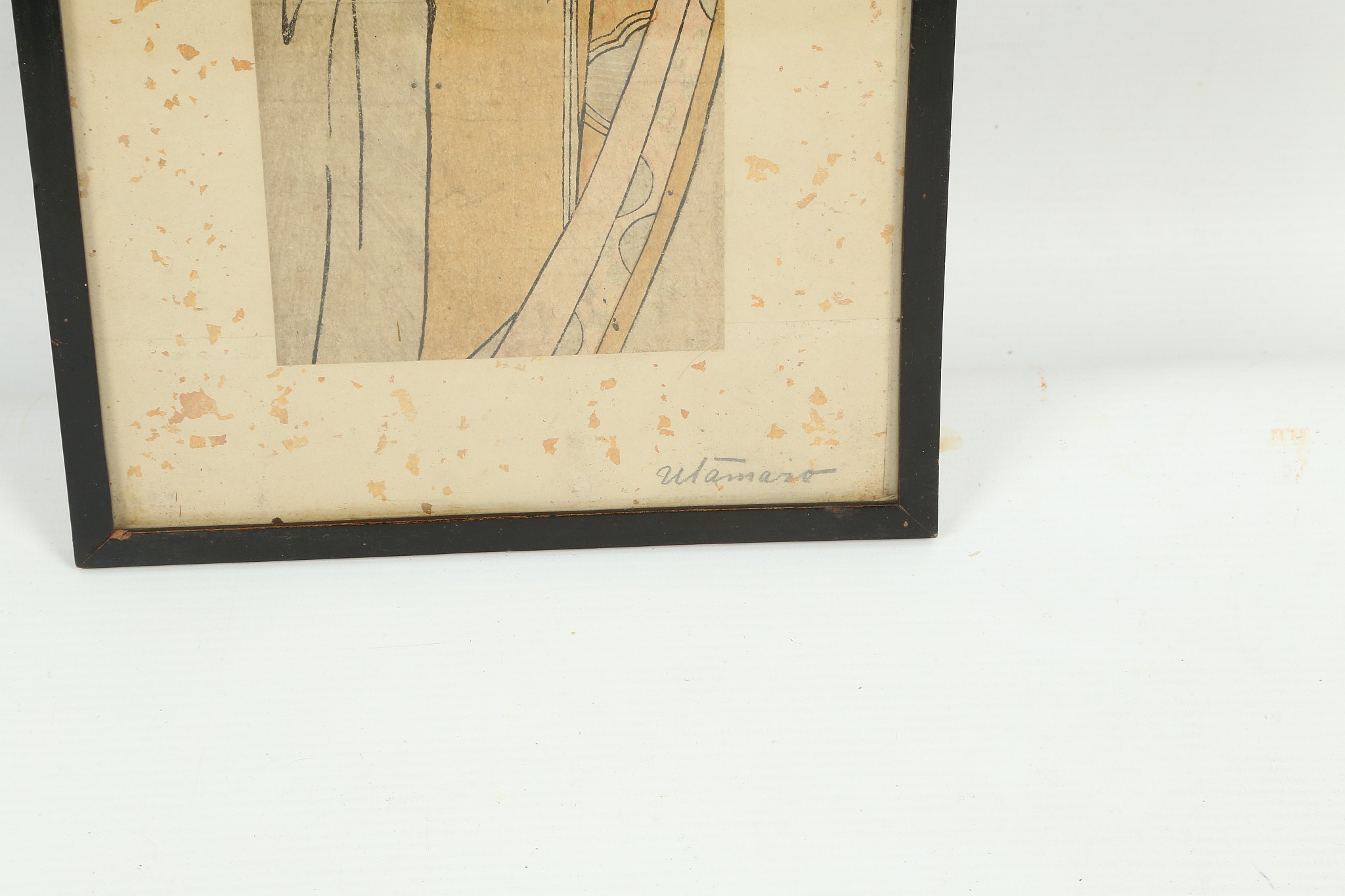 A SET OF THREE JAPANESE PILLAR PAINTINGS BY UTAMORO. 60 x 11cm (3) - Image 8 of 20