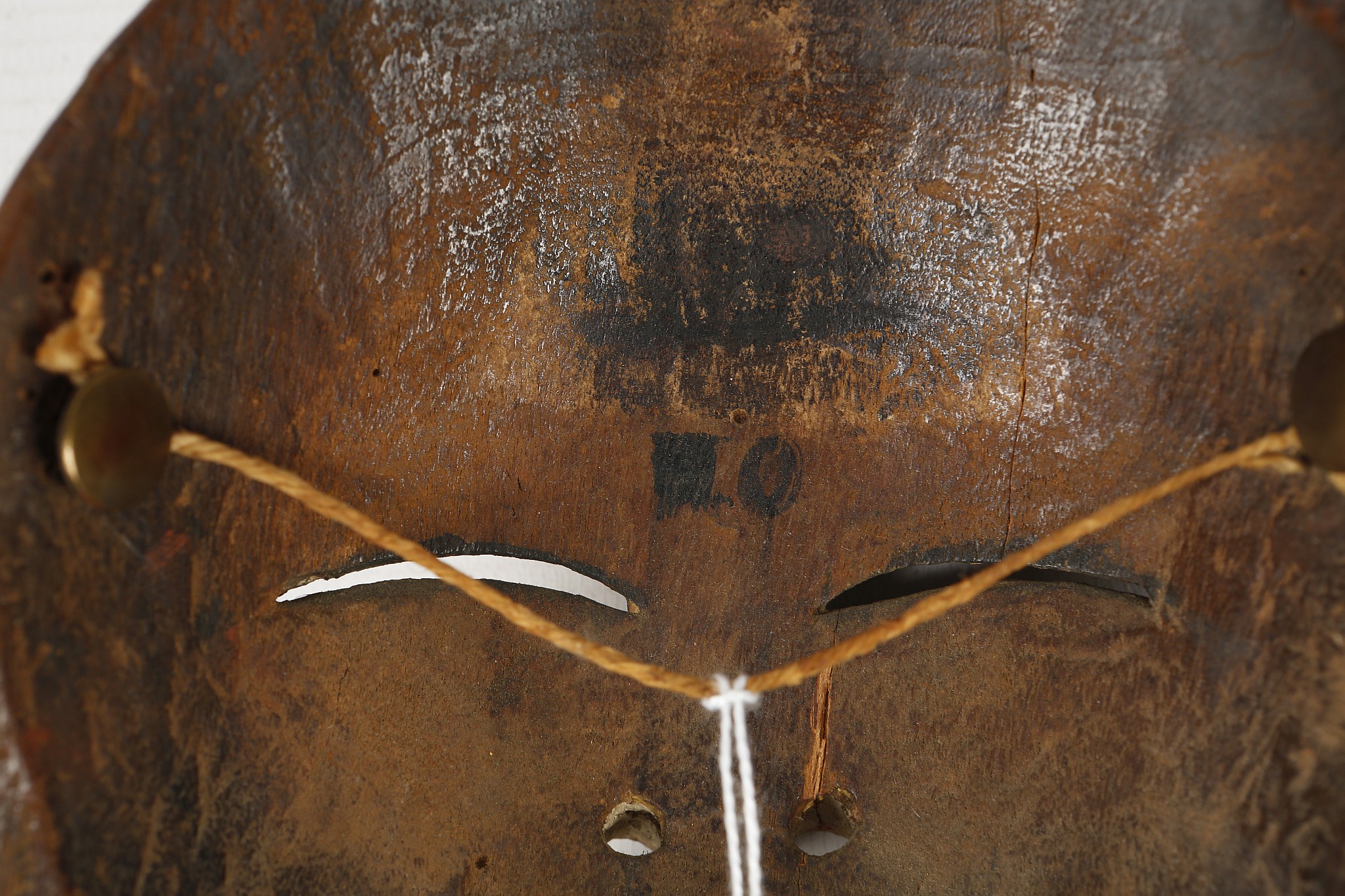 TWO JAPANESE WOODEN MASKS. Meiji era. 19cm H. (2) Provenance: John Marriott (1921-2007) and Count R. - Image 4 of 4