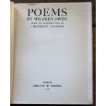 OWEN, Wilfred (1893-1918).  Poems ... with an Introduction by Siegfried Sassoon. London: Chatto &