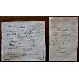 [BRUCE, James] 8th Earl of Elgin and 12th Earl of Kincardine (1811-63). MS note stating "Dear Sir, I