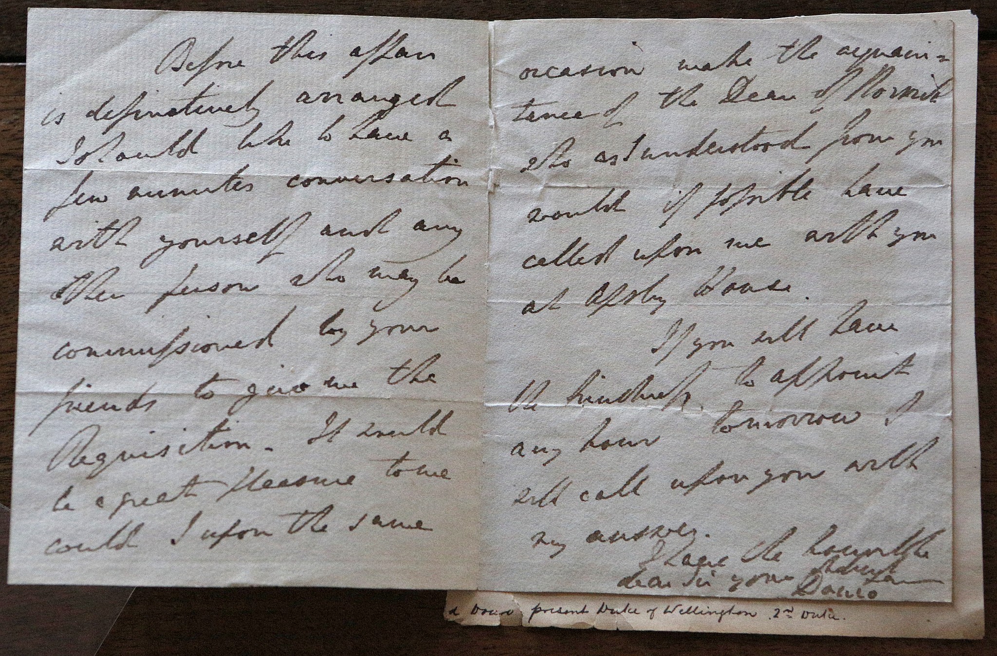 Richard Arthur Wellesley, 2nd Duke of Wellington (1807-1884). MS from Apsley House, dated Feb 12 - Image 3 of 3