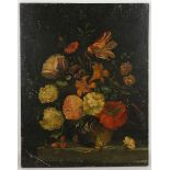 'Flora & Fauna'. 19th century. Oil on panel. Unsigned. 51.5 x 40.5cm.
