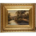 E. Horton, late 19th century. A decorative pair of oil on canvas riverscapes. Both signed and in