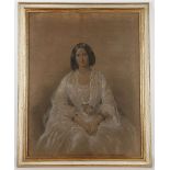 J.M. Rogers, mid 19th century. 'Portrait of a Bride'. A fine watercolour, graphite and chalk