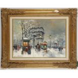 Attributed to Antoine Blanchard b.1910-1988. French 'Arc de Triomphe dans la Neige' / The Arc de