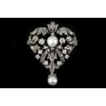 A Belle Epoque gold / silver, diamond and pearl se