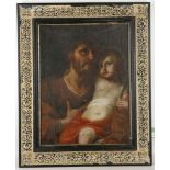 School of Guido Reni 1575-1642, Italian. 'Christ and St John the Baptist'. Oil on canvas, 17th