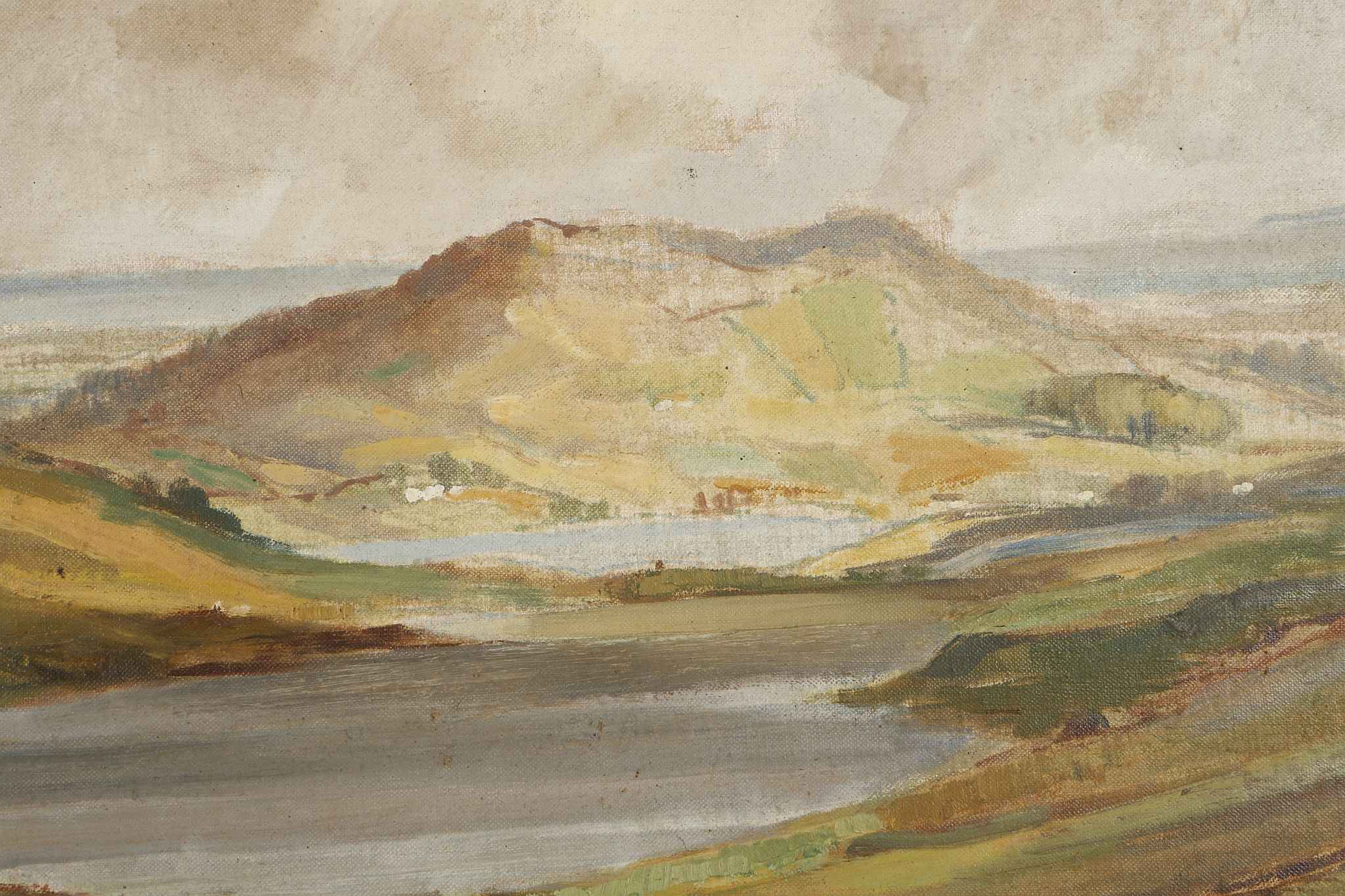 George Gault (Irish, 1916-2001). 'County Donegal'. Oil on canvas board, landscape view towards the - Image 5 of 7