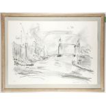 Oskar Kokoschka 1886-1980. 'Tower Bridge 1'. A limited edition lithograph on wove. No 75 of 75.