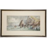 Grace H  Hastie S.W.A. 'Coastal Storm Waves'. Watercolour and gouache marinescape. Signed lower