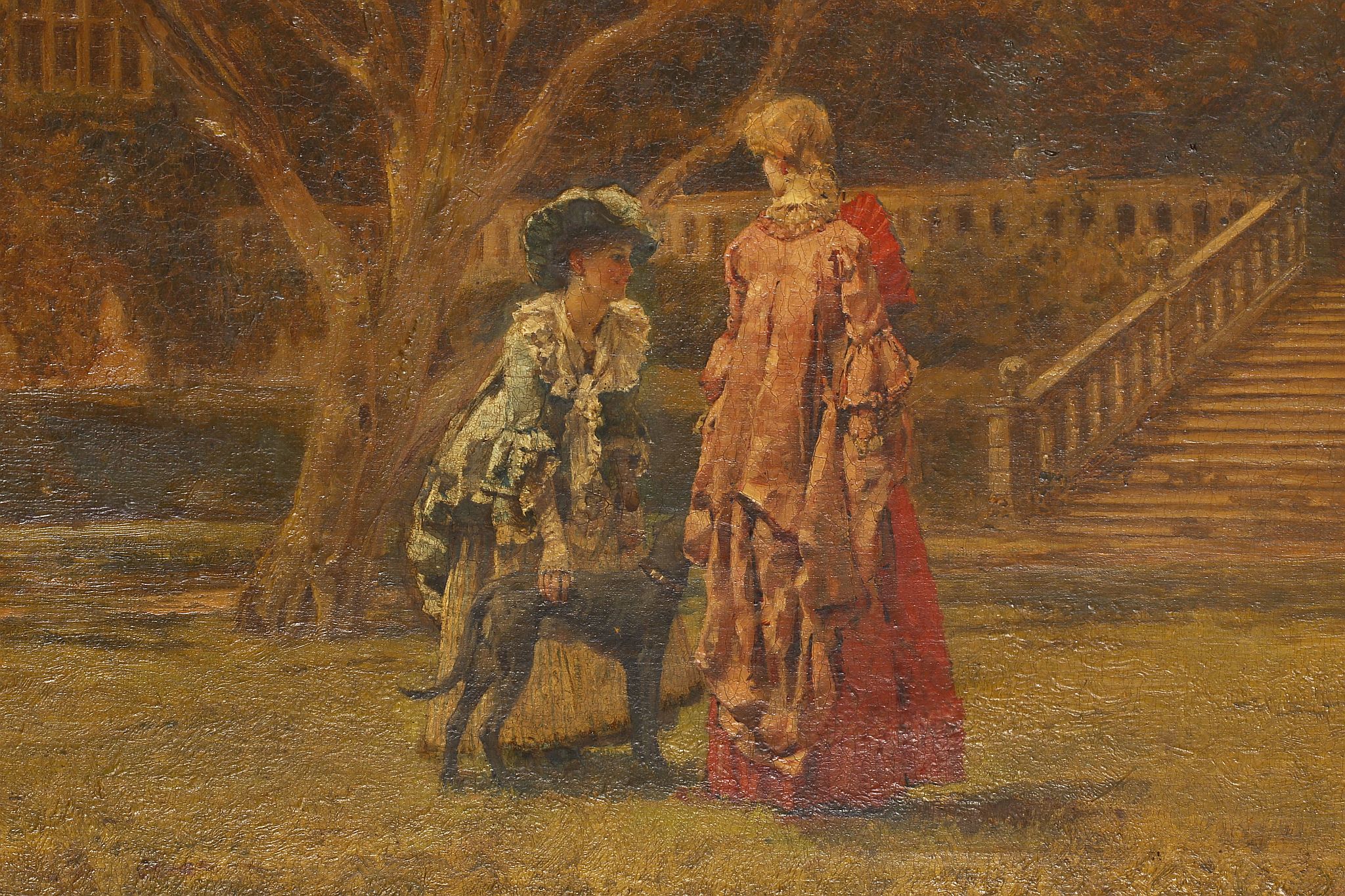 Robert Gallon 1845-1925 with Henry Young Yeend King 1855-1924. 'The Conversation'. A fine large oil, - Image 2 of 11