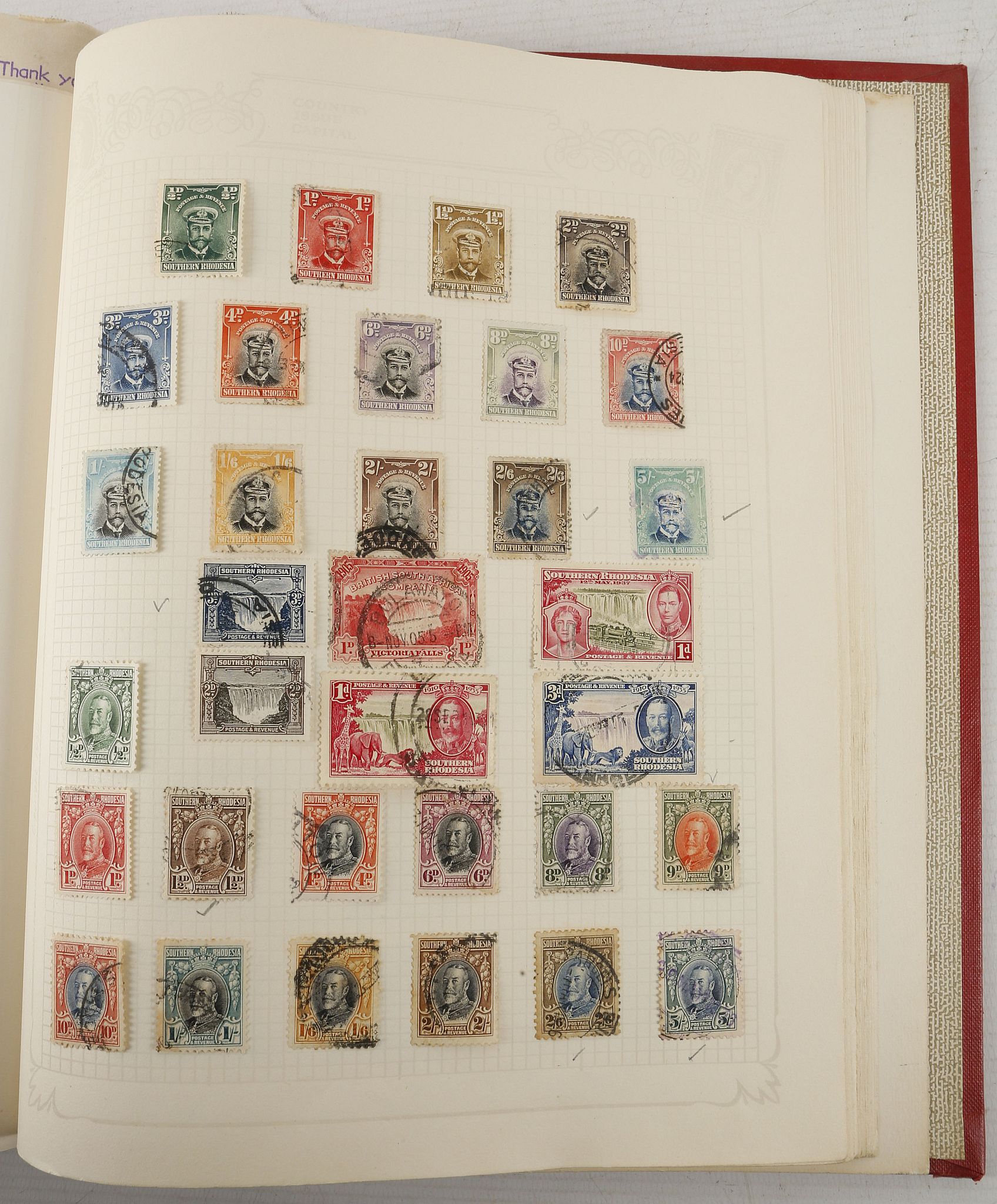 A collection of stamps, contained in a red loose leaf album and includes strength to South Africa - Image 5 of 6