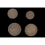 Charles II 1670, maundy set of four coins laureate draped bust right / interlocking 'C' with harp