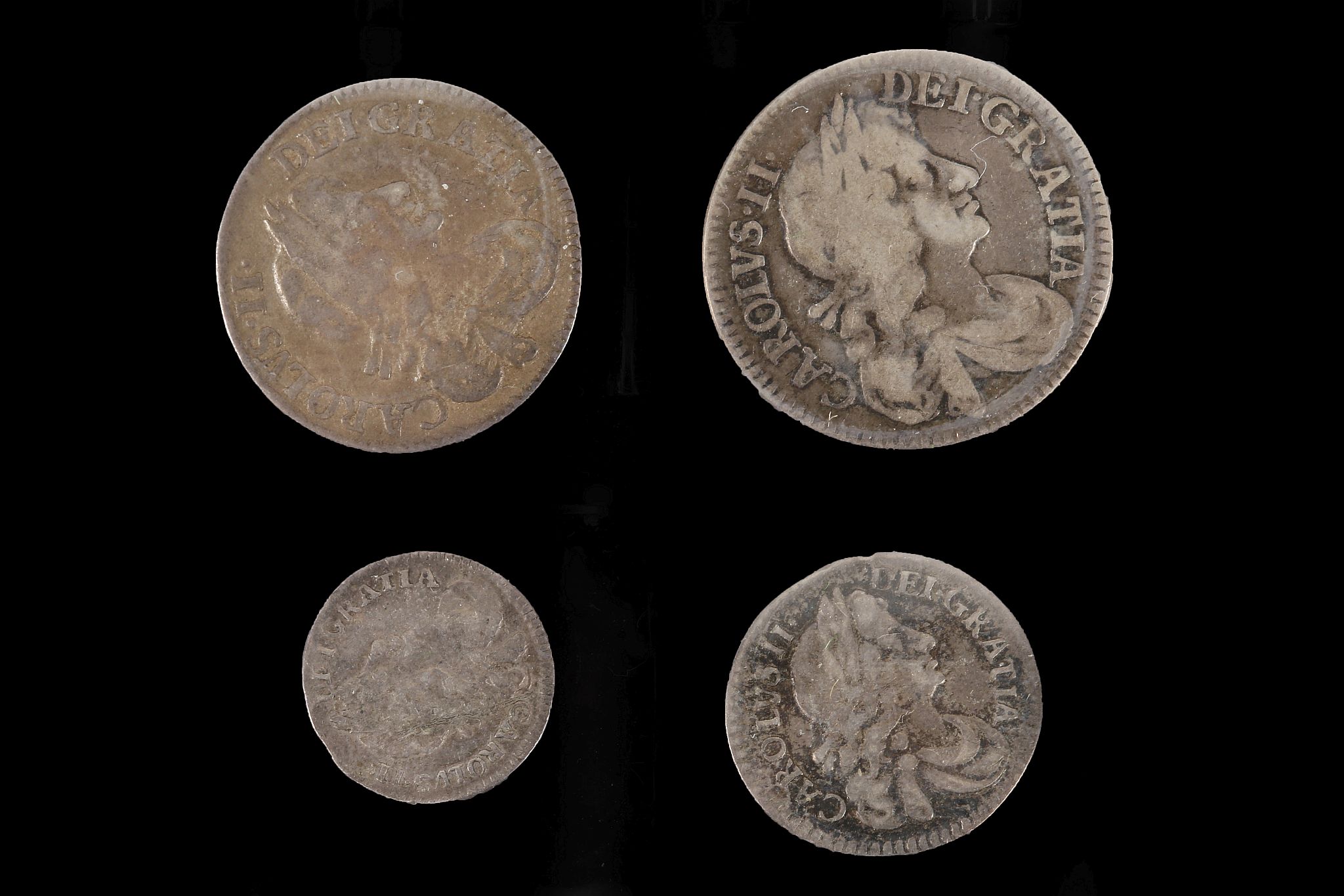 Charles II 1675, maundy set of four coins, laureate and draped bust right / interlocking 'C', VF++. - Image 2 of 2
