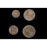 George IIII 1822, maundy set of four coins, laureted bust left /  crowned values within garlands,