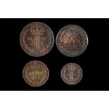 Victoria 1897, maundy set of four coins in a red leather presentation case, from Spunk & Co, jubilee