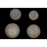 George VI 1943, maundy set of four coins, bust left /  crowned values within garlands.