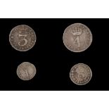 George II 1731, maundy set of four coins, lauret draped bust left / crowned Arabic numerals, VF++.