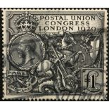 G.B. 1929, SG438, £1 black, postal  Union Congress, used.