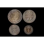 Edward VII 1905, maundy money set of four coins, bust right / Arabic values beneath crown within