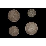 Anne 1713, maundy set of four coins, draped bust left / values crowned Arabic numerals, VF++.