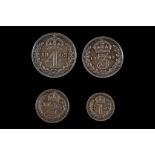 Edward VII 1903, maundy money set of four coins, bust right / Arabic values beneath crown within