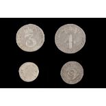 George II 1746, maundy set of four coins, lauret draped bust left / values in crowned Arabic