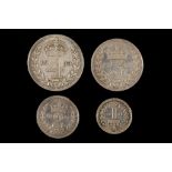 George V 1933, a set of four maundy coins, in a Spink & Son red leather and gilt embellished case,