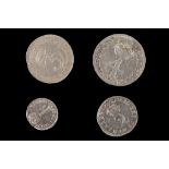 Anne 1709, maundy set of four coins, draped bust left / value in crowned Arabic numerals, a very