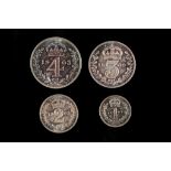 Edward VII 1903, maundy money set of four coins, bust right / Arabic values beneath crown within