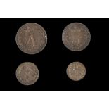 George IV 1822, maundy set of four coins, laureted bust left /  crowned values within garlands, EF.