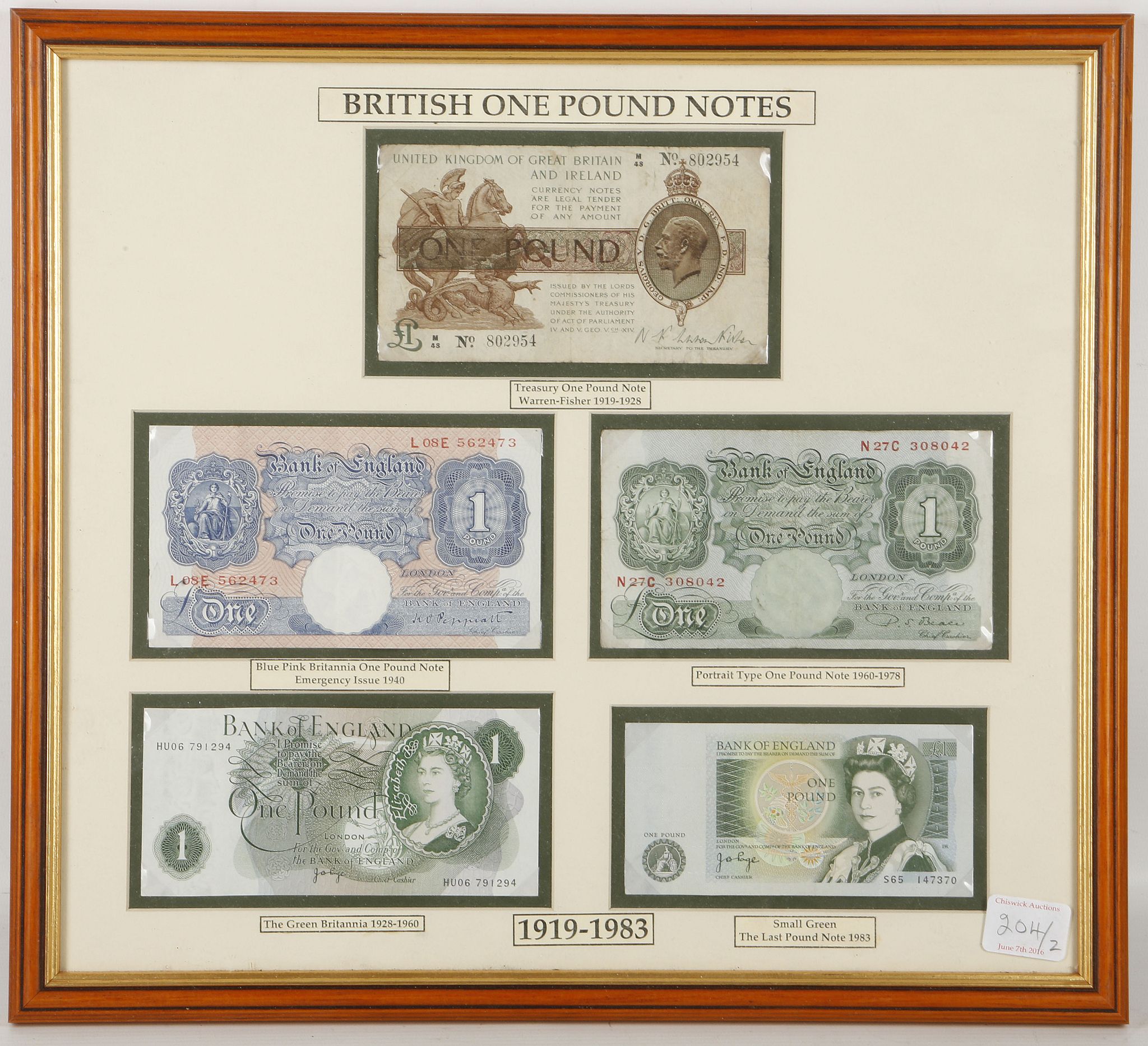 A selection of bank notes to include a Warren Fisher £1 and 10/- note, pappiet blue £1 and mauve - Image 3 of 4