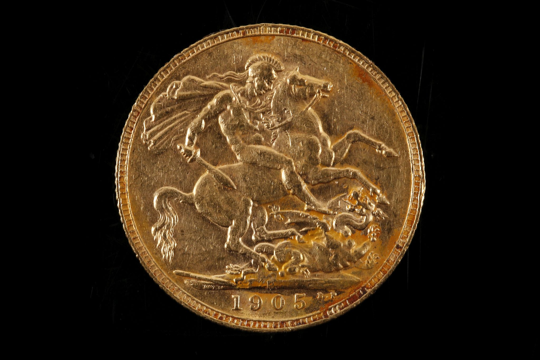 Edward 1905 sovereign, mark 'P' Pretoria, EF.