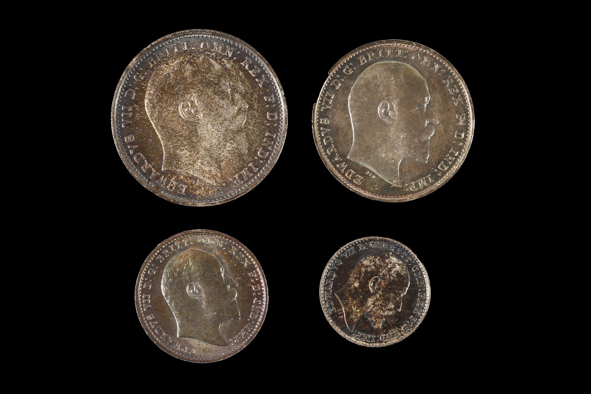 Edward VII 1905, maundy money set of four coins, bust right / Arabic values beneath crown within - Image 2 of 2