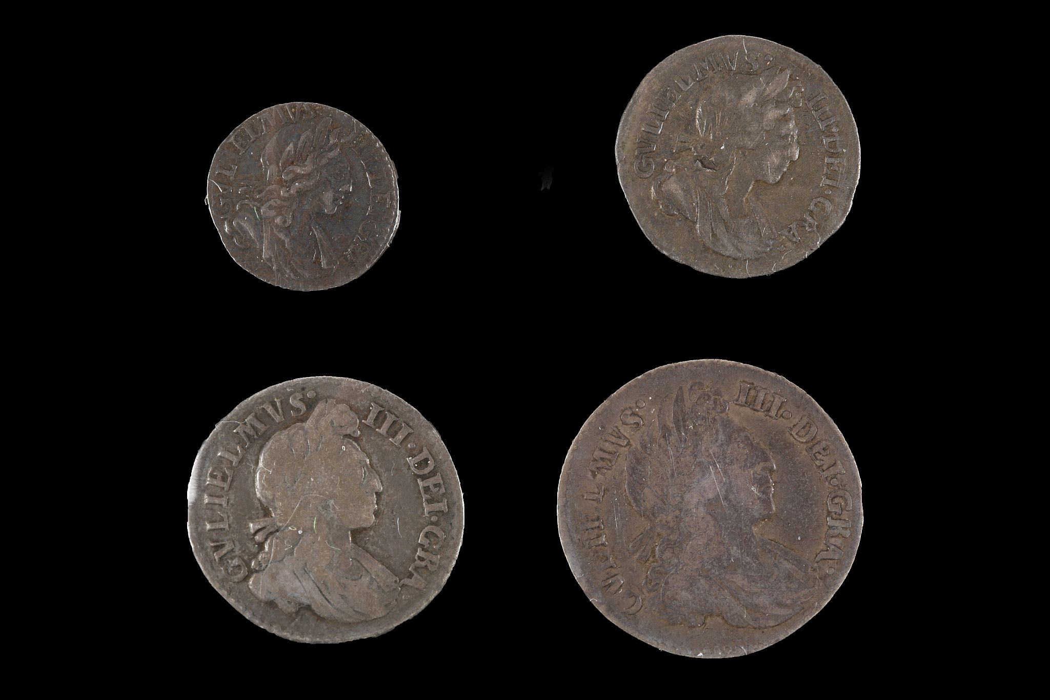 William III 1701, maundy set of four coins, laureate bust right / values in crowned Arabic numerals, - Image 2 of 2