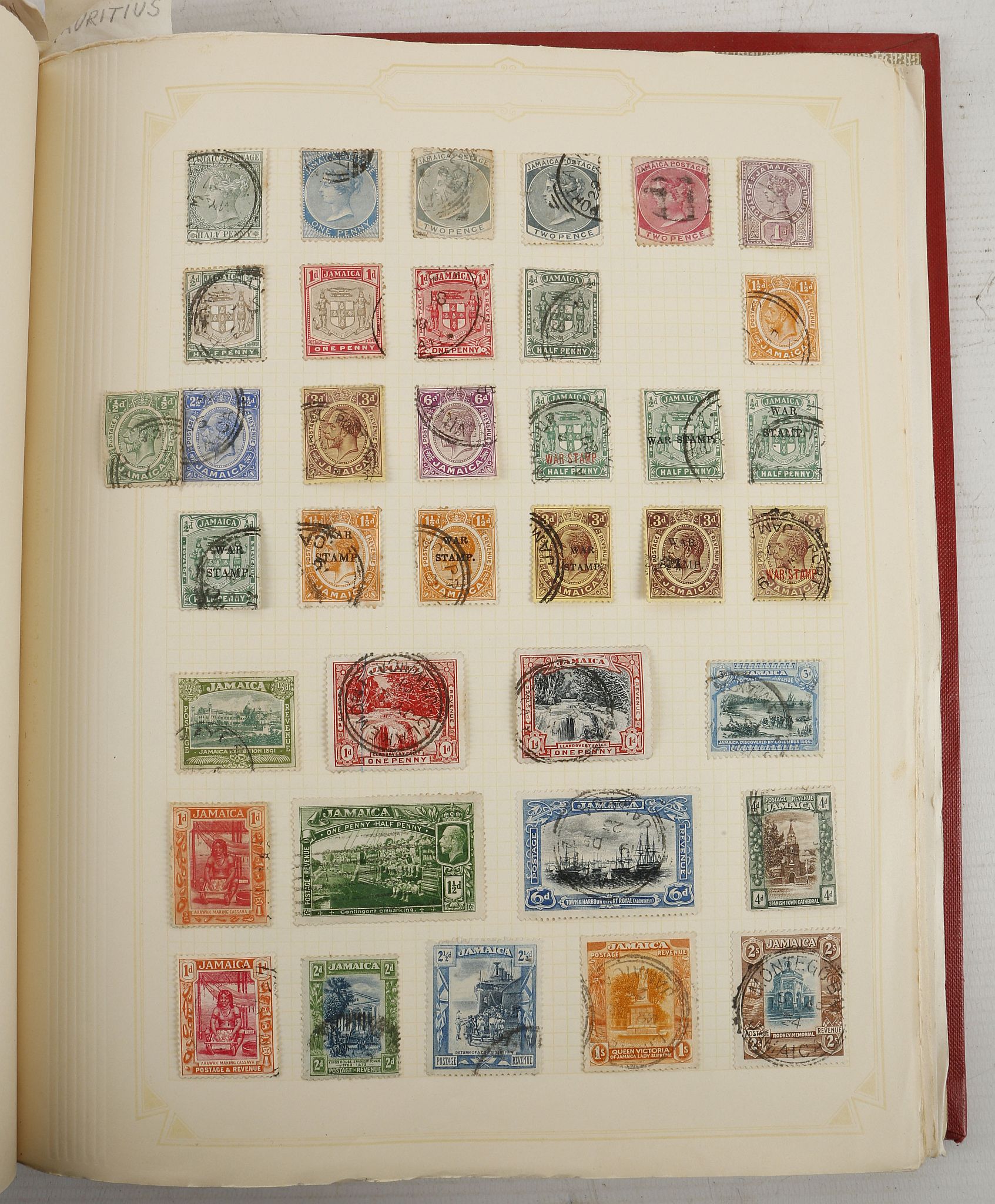 A collection of stamps, contained in a red loose leaf album and includes strength to South Africa - Image 3 of 6